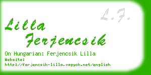 lilla ferjencsik business card